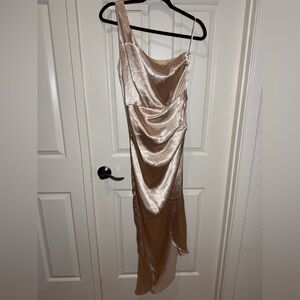 White Fox Willow Wrap Champagne Maxi Dress